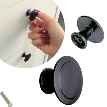 Imagem de Kit 8 Puxadores Ponto Redondo Alto Relevo p/ Móveis Gavetas - Compras 