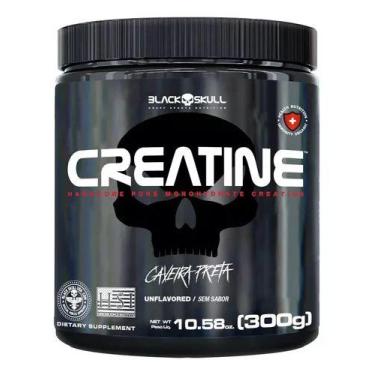 Imagem de Creatina Monohidratada Pura Pote 300g Creatine  Black Skull Sabor Sem 