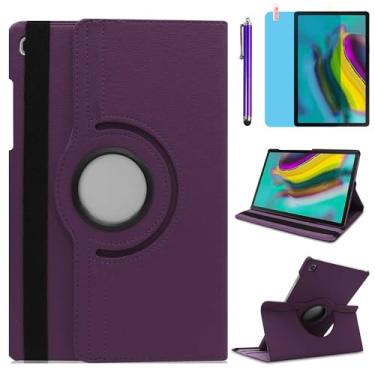 Imagem de Capa para Samsung Galaxy Tab A9+/A9 Plus 11'' 2023 (SM-X210/X216/X218), suporte giratório de 360 graus, capa protetora inteligente, com caneta Stylus, película de tela (roxa)