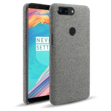 Imagem de Capa para Oneplus 5T,Capa desenhada em lona,Case Protetora Ultrafina com Empunhadura Macia,Design em Tecido Antichoque e Antiarranhões-Gray