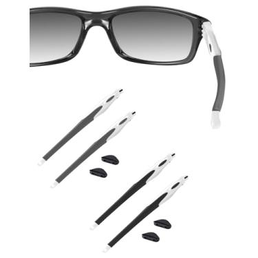 Imagem de HILEEN Braços brancos de substituição para óculos Oakley Crosslink OX8027 OX8029 OX8030 OX8031 OX8033 OX3149 preto + cinza