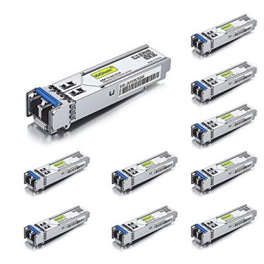 Imagem de 10Gtek Transceptor SFP 1000Base-LX de 1,25 G, módulo de fibra óptica SMF de 1310 nm, até 10 km, para Cisco GLC-LH-SMD/GLC-LH-SM/SFP-GE-L, Meraki MA-SFP-1GB-LX10, Ubiquiti UniFi UF-SM-1G, Fortinet,