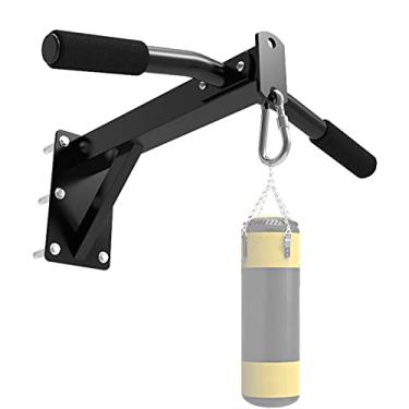 Imagem de Suporte de parede de saco de pancada pesado com barra de puxar suporte de parede moldura de suspensão suporte de boxe suporte de aço para pendurar boxe para MMA UFC (cor: preto, tamanho: 55 x 40 cm