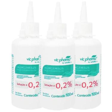 Imagem de Kit com 3 - Clorexidina 0,2% Chlorclear Aquosa 100 mL - Full - Vic Pha