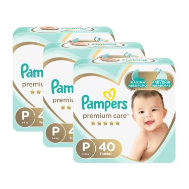 Imagem de Kit Fralda Pampers Premium Care Mega Tamanho P 120 Unidades