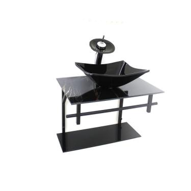 Imagem de Gabinete Vidro Banheiro 60Cm Retangular Ap Slim Mármore