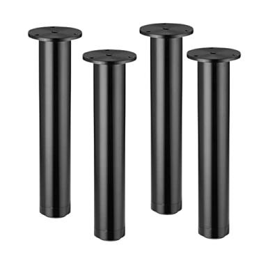 Imagem de XWZFFAI Perna de móveis, 4 peças, pernas de ajuste, pernas de sofá de metal, pernas de sofá de alumínio, pernas de substituição para pés de cama, para sofá, poltrona, armário otomano/preto/25 cm