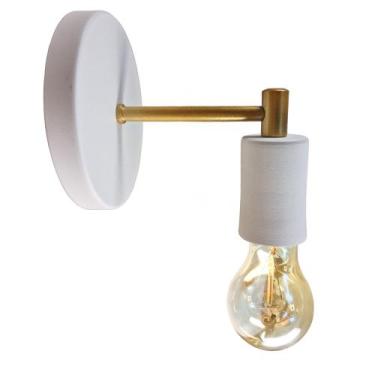 Imagem de Luminária Arandela Parede Cama Mesa Branco Dourado Aluminío - Geral