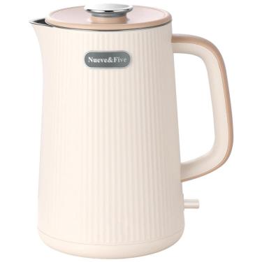 Imagem de Chaleira Elétrica Nueve&Five 1,7L, Dupla Parede em Aço Inoxidável 304, Desligamento Automático, 1200W - Branco