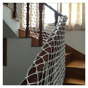 Imagem de BDSHL Rede antiqueda de cerca de escada rede de segurança de nylon resistente ao desgaste para família, escola, parque de diversões infantil, fácil de instalar, personalizável (cor: malha de 5 cm