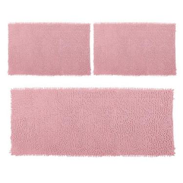 Imagem de Kit 2 Tapetes Bolinha Microfibra 38x58cm + Tapete Passadeira Cozinha 1