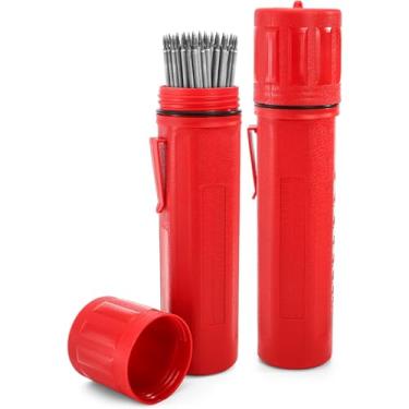 Imagem de ZOOFOX Pacote com 2 suportes de haste de soldagem, tubo de armazenamento de eletrodo de aço carbono de 35,5 cm, recipiente de haste de solda à prova d'água para manter o eletrodo de soldagem fresco e