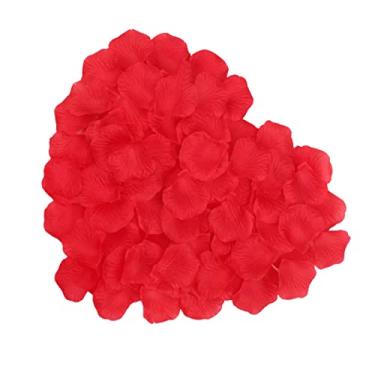 Imagem de ERINGOGO 3000 peças de pétalas de rosa artificiais vermelhas para decoração de casamento, tecido realista, pétalas de flores falsas para festas, eventos, suprimentos por pacote