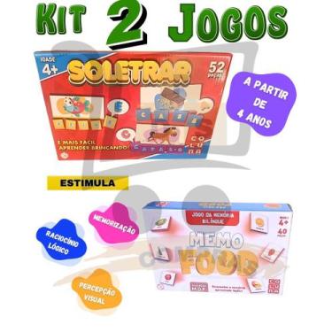 Imagem de Kit Brinquedo Didatico Infantil Soletrar Alfabetização E Jogo Da Memor
