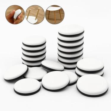 Imagem de Kit 8 Protetor de Plástico ABS com Feltro para Pés Cadeira Mesa Planad