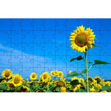 Imagem de Quebra-Cabeça Campo de Girassol de 150 peças em MDF - Coleção Tea e Am