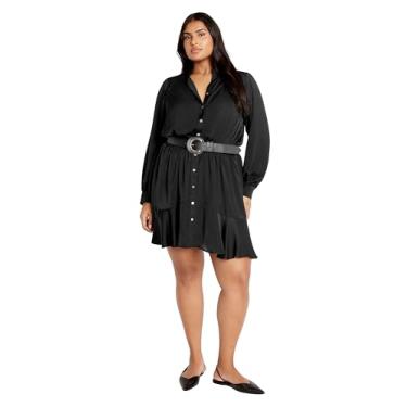 Imagem de City Chic Vestido plus size OKI em preto, Preto, 52