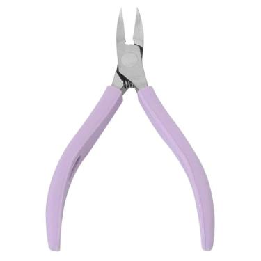 Imagem de Tesoura de manicure e pedicure, cortador de cutículas, removedor de cutículas, cortador de aço inoxidável, roxo