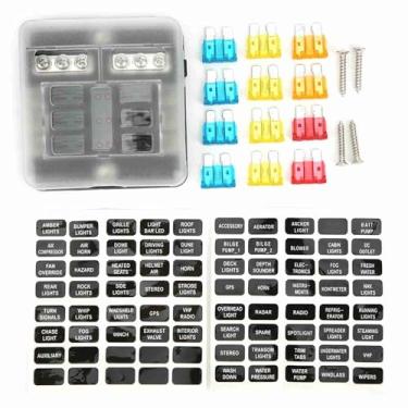 Imagem de Caixa de 6 vias para carro e barco, distribuição de energia de 12V - 32V, painel do bloco de suporte, acessório elétrico durável