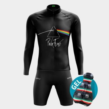 Imagem de Conjunto de Ciclismo Bermuda de Forro Gel Bolsos Laterais e Camisa Man