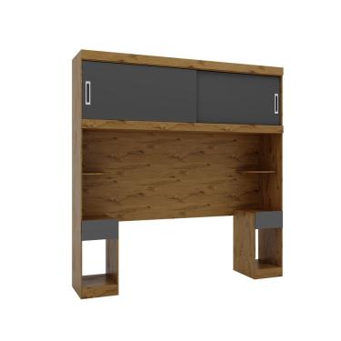 Imagem de Nicho Aéreo Casal 2 Portas Cabeceira Nobre Grafite Gênova