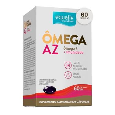 Imagem de EQUALIV - Ômega Nutri A-Z - Suplemento Multivitamínico com Ômega 3 com Rápida Absorção - Ômega 3 com Vitaminas e Minerais, Livre de Metais Pesados - Sem Glúten - 60 Cápsulas em Gel, Sabor Baunilha