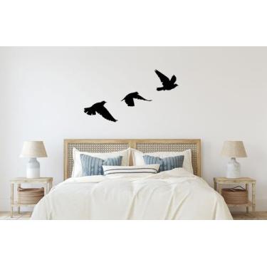 Imagem de Escultura de Parede  Quadro Trio de Pássaros Voando Livres - Printage 