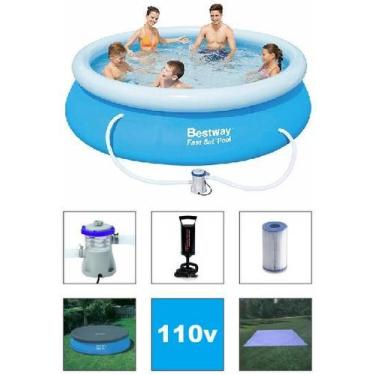 Imagem de Piscina Bestway 2900 Litros com Bomba Filtrante 110v Bomba de Inflar C