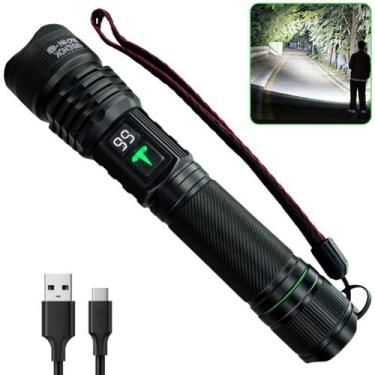 Imagem de Lanterna Potente Ultra Led Recarregavel Indicador De Bateria - Bmax, P