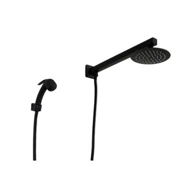 Imagem de Ducha Preto Fosco em Inox Redondo com Ducha Manual em ABS