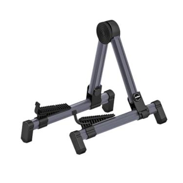 Imagem de Almencla Suporte para guitarra elétrica em formato de a, estrutura profissional portátil de liga de alumínio, suporte estável e dobrável para ukulele e violino, Azul