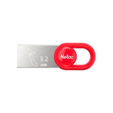Imagem de PENDRIVE 32GB UM2 EM ALUMINIO/PLASTICO VERMELHO USB 3.2 NETAC NT03UM2N-032G-32RE
