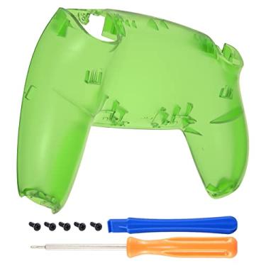 Imagem de eXtremeRate Capa inferior transparente com aderência verde para controle PS5, invólucro traseiro personalizado para controle PS5, capa traseira de substituição para controle Playstation 5