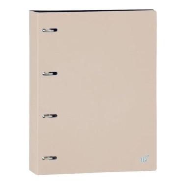Imagem de Fichário 4 Argolas A4, YES, R4EABCBG, Tons Pastel, com 96 Folhas e 5 Divisórias, Bege