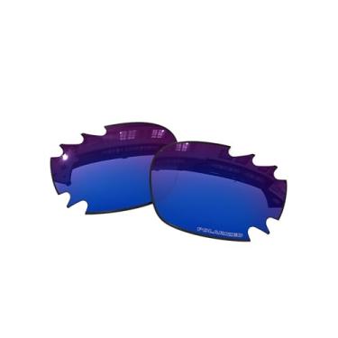 Imagem de Lentes de substituição OOWLIT compatíveis com óculos de sol Oakley Jawbone/jaqueta de corrida, Sapphire Combine8™ Polarized, One Size