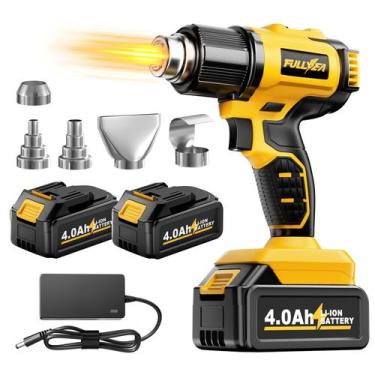 Imagem de Pistola de calor FULLYEA sem fio 300  -550  com 2 baterias e 5 bicos