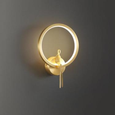 Imagem de Parede Interna Regulável 10w Led Lâmpada De Parede Branca Natural Quente Lâmpada De Arandela Decorativa De Latão Moderno Para Sala De Estar Quarto Corredor Corredor Escadas Hall, B