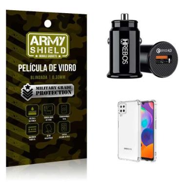 Imagem de Kit Carregador Veicular Turbo 18w com Capinha Samsung A12 e Película 3
