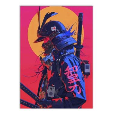 Imagem de Placa Decorativa Samurai Cyberpunk Sol Anime