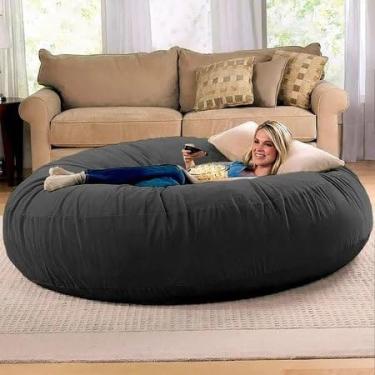 Imagem de Puff Gigante Redondo140x20 Sem Enchimento Suede Premium Linha Gold
