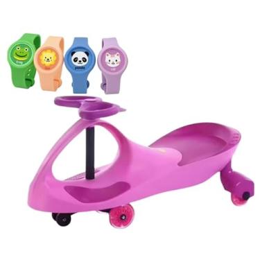 Imagem de Carrinho Rolimã Twister Carrinho de Rolimã Infantil Resistente, Seguro e Super Divertido Rosa com Preto Com Pulseira Animal Acende Luzinha