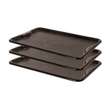 Imagem de Conjunto 3 Bandejas Plásticas Self-service Refeição 48 X 32,5 X 2 Br-1