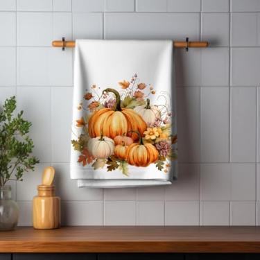 Imagem de Pano de Prato Atoalhado Halloween – 40x60cm – Estampa Divertida de Abóboras e Fantasmas – Secagem Rápida e Alta Absorção (Halloween 07)