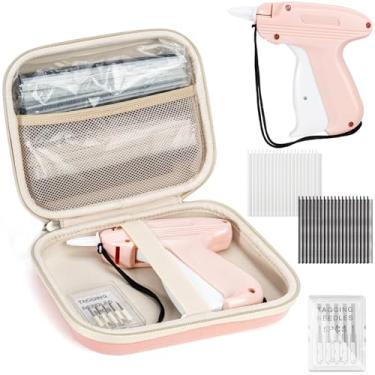 Imagem de Mini pistola de costura para roupas, mini pistola de costura de costura com estojo, fixador de costura rápida para roupas rápidas, kit de pistola de etiquetagem com 5.000 fixadores e 6 agulhas, rosa