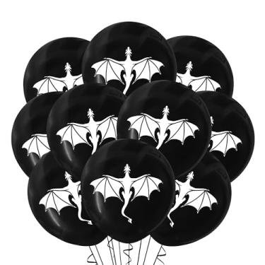 Imagem de Malayan Products Dragon Balloons 12 Count Latex, Magic Flying Medieval Creature Birthday Decoration, wyvern Theme Party, 12Inch Standard Size (Black)