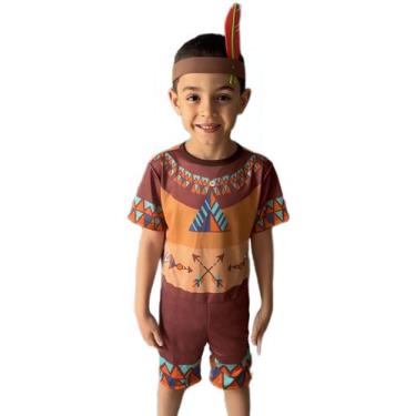 Imagem de Fantasia Roupa Infantil Índio Com Pena De E.v.a Envio Já ! - SGB MODAS