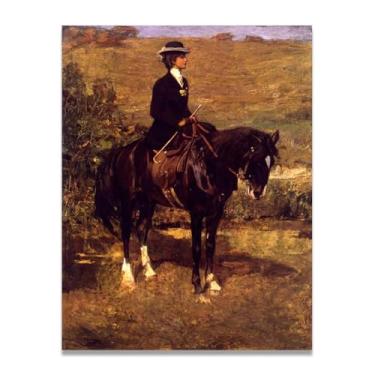 Imagem de An Equestrian Lady John Lavery Iconic Realist Portrait & War Scene Canvas Art – Decoração de parede irlandesa atemporal para casa 30 x 39 cm Un Framed