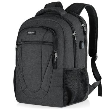 Imagem de Mochila ZUBOND Black School para adolescentes, meninos, homens e mulheres, 15,6 polegadas
