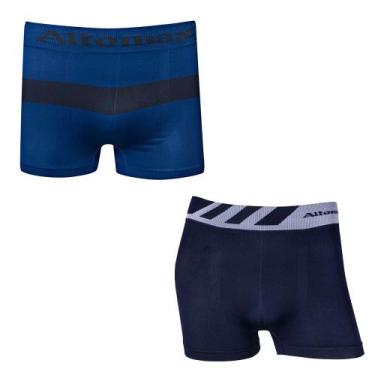 Imagem de Kit 12 Cuecas Boxer Microfibra Listrada Sem Costura Altomax - Centrão