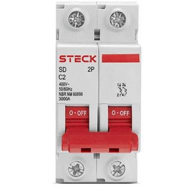 Imagem de Disjuntor Bipolar 4 amperes Curva C 3ka Steck SDD62C04